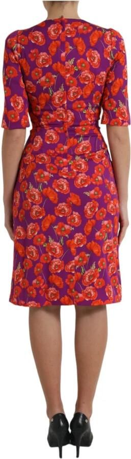 Dolce & Gabbana Levendig Bloemig Charmeuse Jurk Multicolor Dames - Foto 6