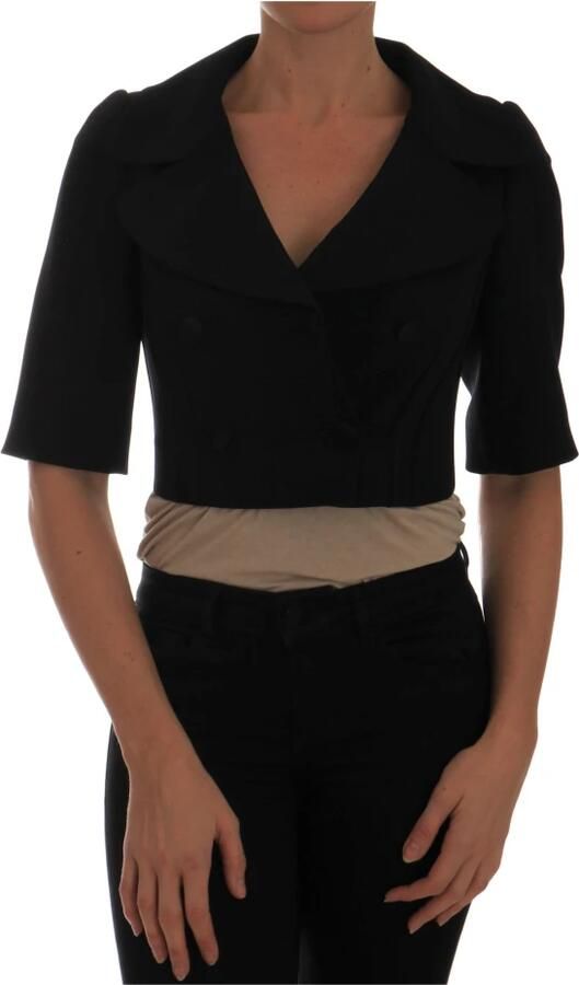 Dolce & Gabbana Zwarte Dubbel Breasted Geknipte Blazer Black Dames - Foto 5