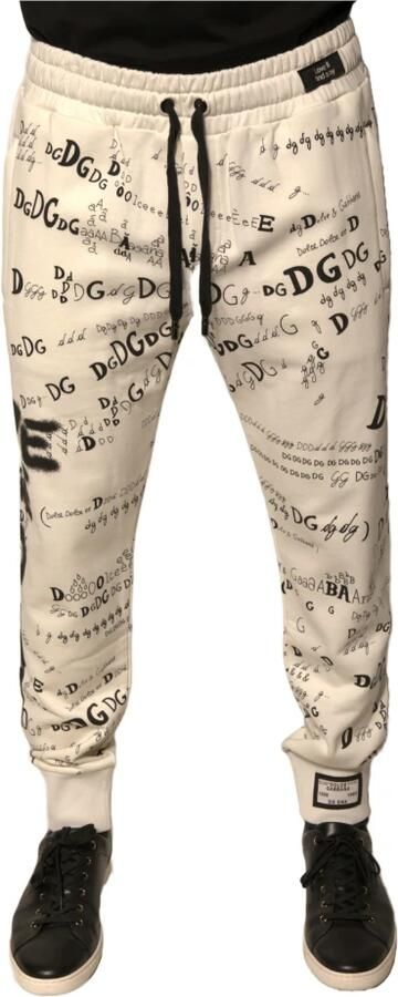 Dolce & Gabbana Logo Detail Katoenen Jogger Sweatpants Beige Heren - Foto 4