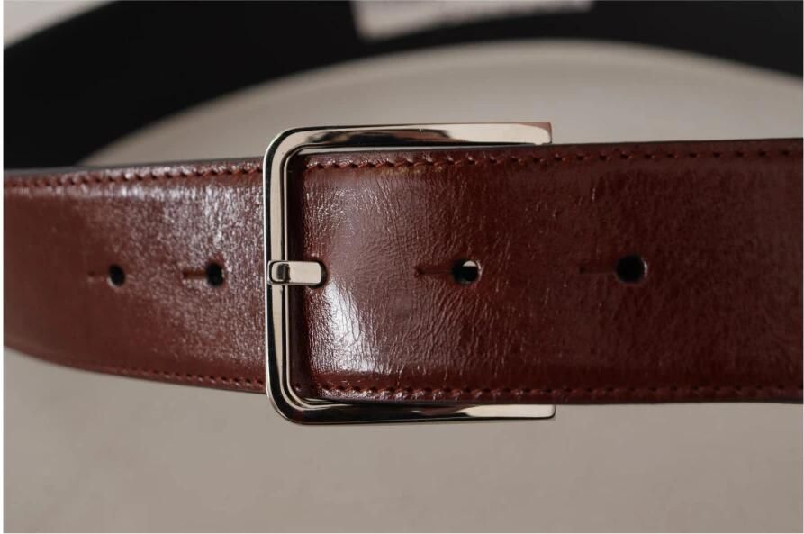 Dolce & Gabbana Zwarte kalfsleren riem met gegraveerd logo en metalen gesp Black Unisex - Foto 12