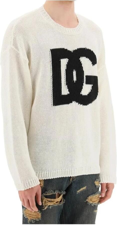 Dolce & Gabbana Logo Linnen Sweater Gemaakt in Italië Beige Heren - Foto 4