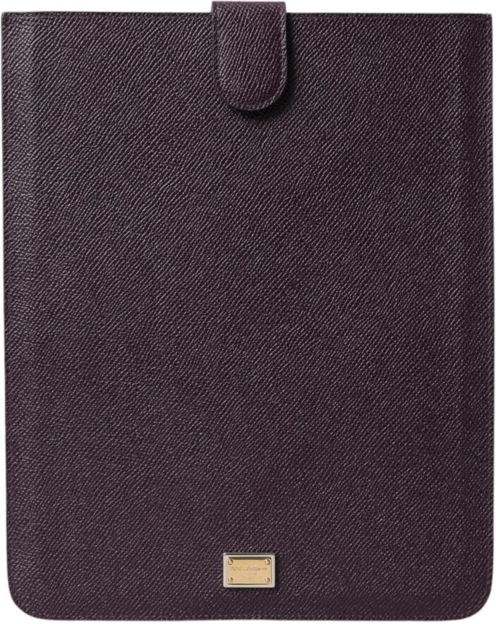 Dolce & Gabbana Logo Plaque Leren Tablet Sleeve Hoes Brown Dames - Foto 6