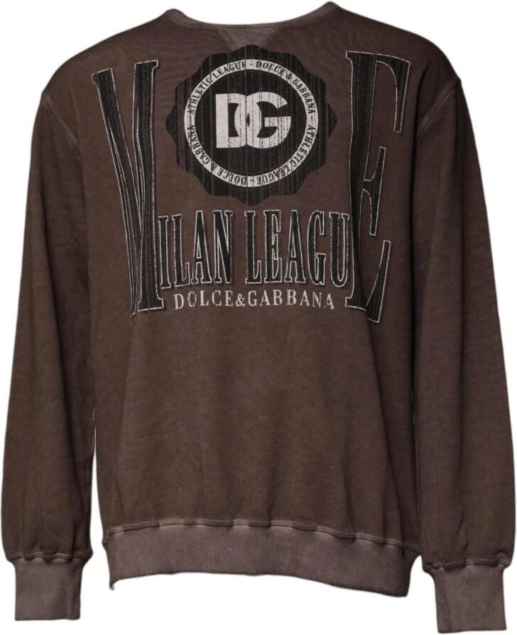 Dolce & Gabbana Logo Print Pullover Trui in bruin Brown Heren