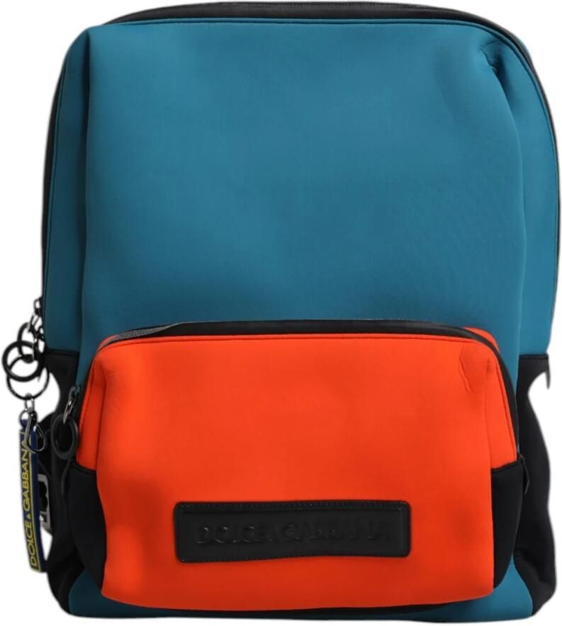 Dolce & Gabbana Logo Reis Schoolrugzak Blauw Oranje Multicolor Heren - Foto 5