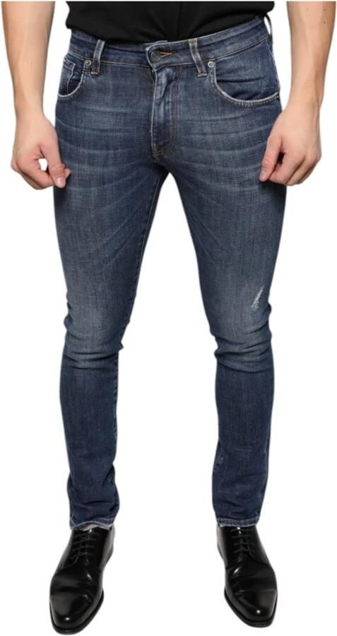 Dolce & Gabbana Logo Skinny Denim Jeans Donkerblauw Blue Heren