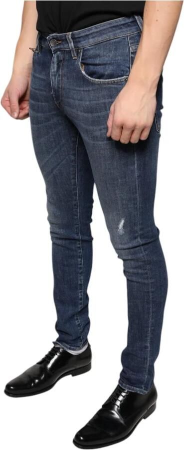 Dolce & Gabbana Logo Skinny Denim Jeans Donkerblauw Blue Heren - Foto 4