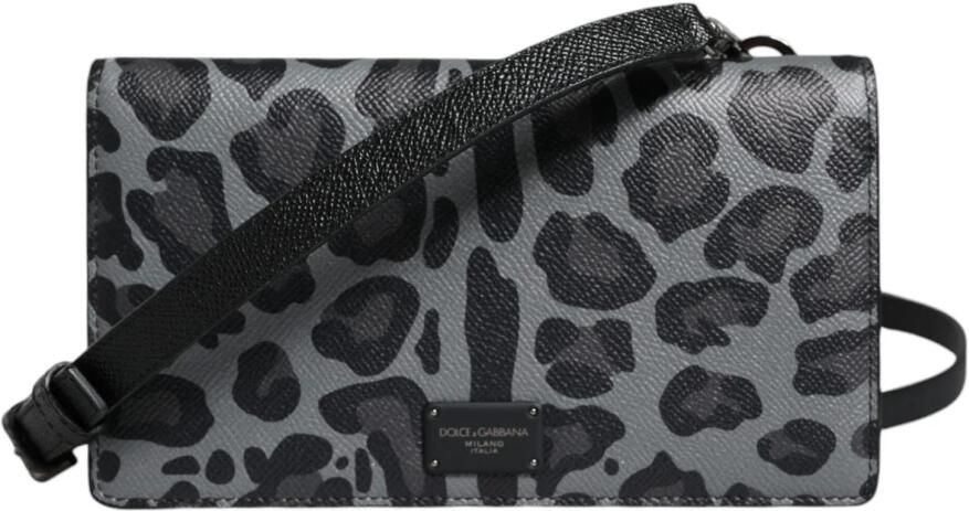 Dolce & Gabbana Luipaard Leren Crossbody Kaarthouder Tas Multicolor Dames - Foto 4