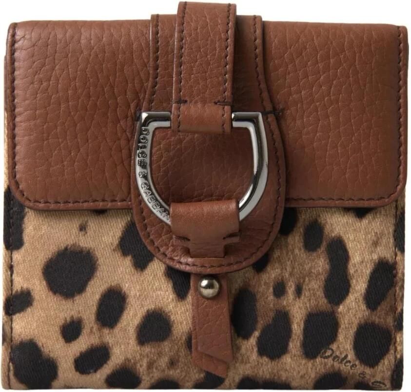 Dolce & Gabbana Luipaardprint Bifold Pasjeshouder Portemonnee Brown Dames - Foto 5