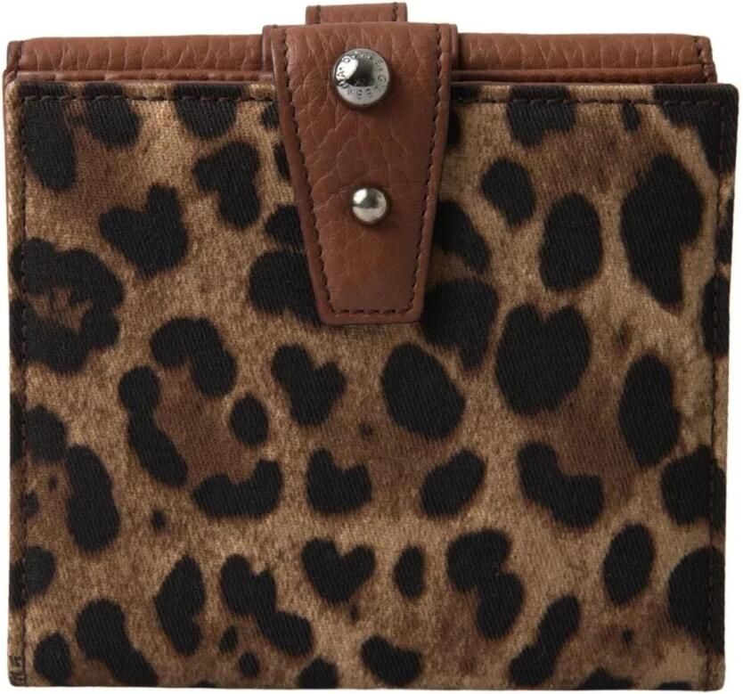 Dolce & Gabbana Luipaardprint Bifold Pasjeshouder Portemonnee Brown Dames