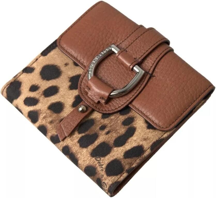 Dolce & Gabbana Luipaardprint Bifold Pasjeshouder Portemonnee Brown Dames - Foto 2