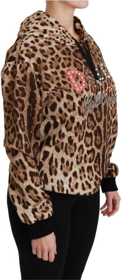 Dolce & Gabbana Brown Hooded Studded Ayers Leopard Sweater Bruin Dames - Foto 4