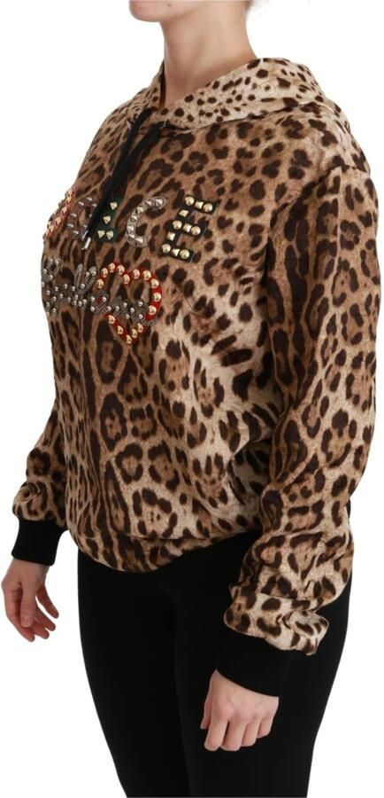 Dolce & Gabbana Brown Hooded Studded Ayers Leopard Sweater Bruin Dames - Foto 3