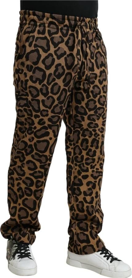 Dolce & Gabbana Luipaardprint Jogger Broek Brown Heren - Foto 4