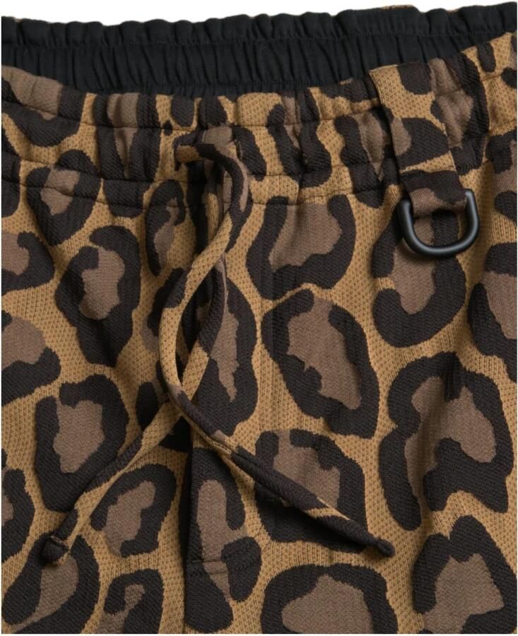 Dolce & Gabbana Luipaardprint Jogger Broek Brown Heren