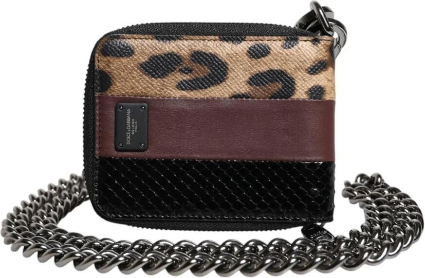 Dolce & Gabbana Luipaardprint Kaarthouder Portemonnee met Logo Multicolor Dames - Foto 5