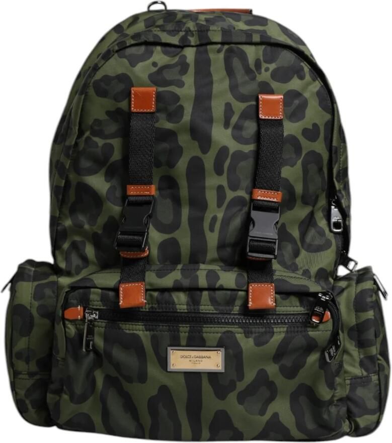 Dolce & Gabbana Luipaardprint Nylon Reisrugzak Green Heren - Foto 6