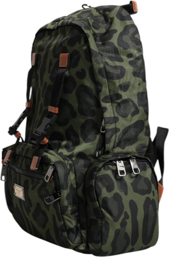 Dolce & Gabbana Luipaardprint Nylon Reisrugzak Green Heren - Foto 4