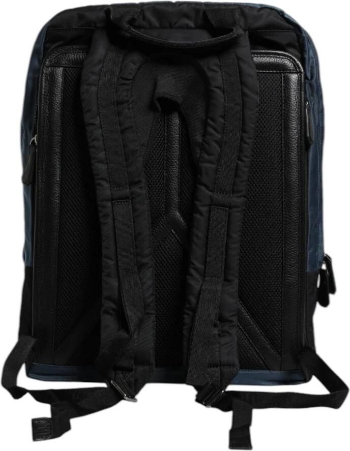 Dolce & Gabbana Luipaardvoering Nylon Rugzak Zwart Blauw Black Heren