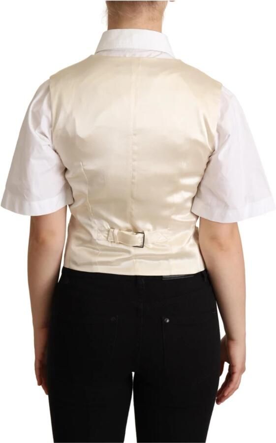 Dolce & Gabbana Beige Zijden Mouwloos Vest Elegante Stijl Beige Dames - Foto 2