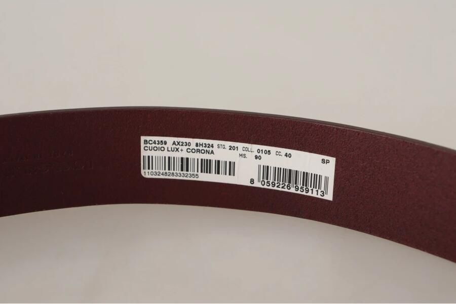 Dolce & Gabbana Bruin Leren Zilveren Metalen Kroon Gesp Riem Brown Heren - Foto 3