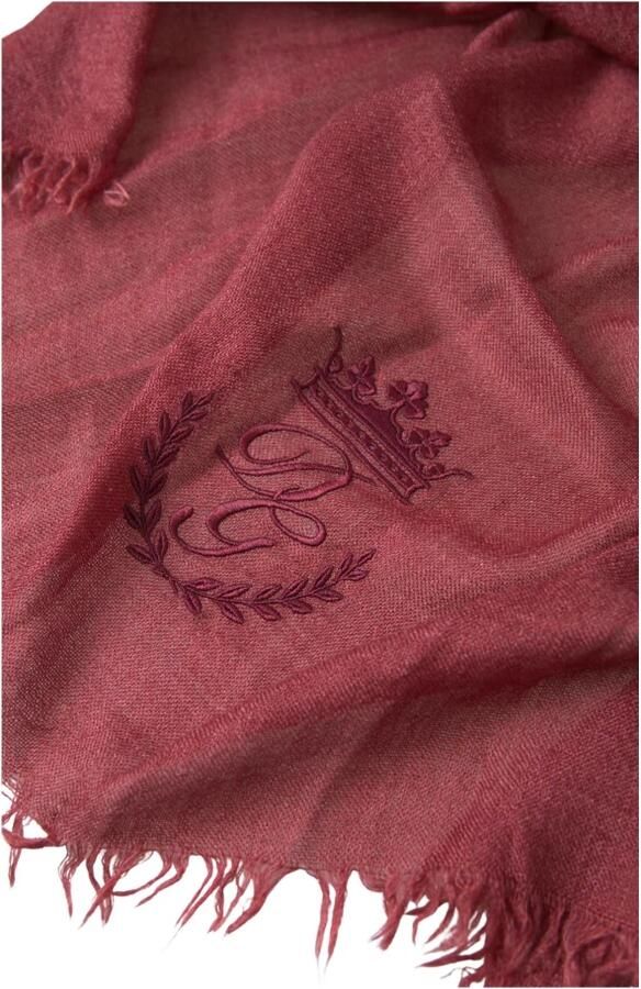 Dolce & Gabbana Maroon Cashmere Gebreide Wrap Sjaal Franje Sjaal Brown Heren - Foto 2