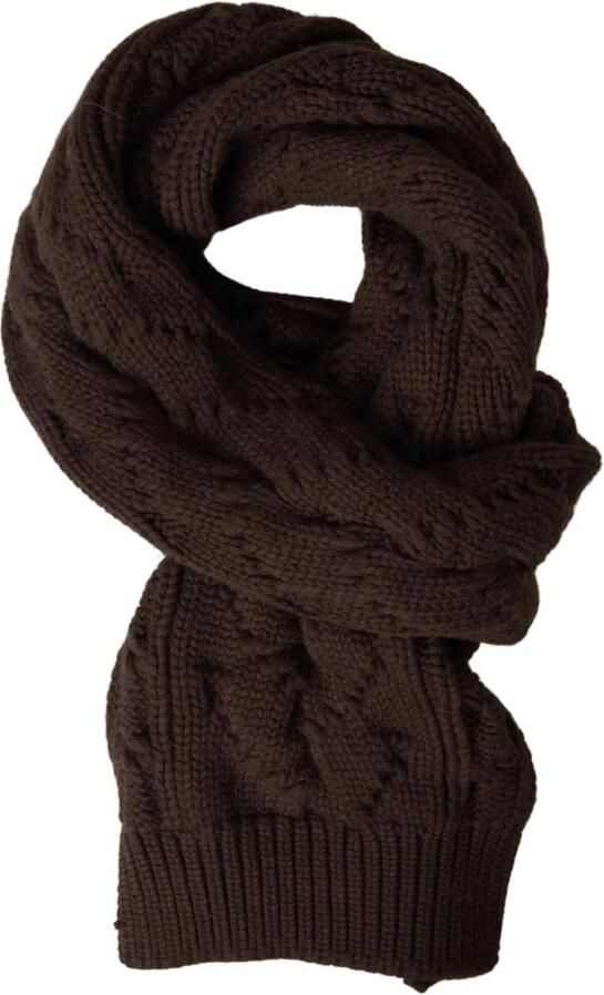 Dolce & Gabbana Luxe Cashmere Gebreide Nek Wrap Sjaal Brown Dames - Foto 4