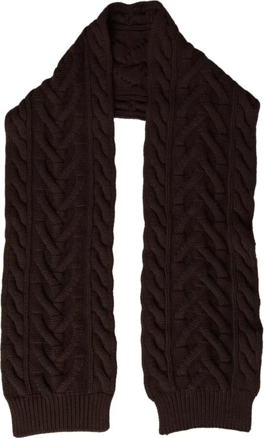 Dolce & Gabbana Luxe Cashmere Gebreide Nek Wrap Sjaal Brown Dames - Foto 2