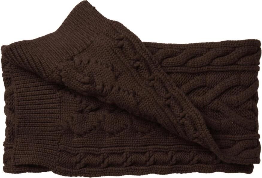Dolce & Gabbana Luxe Cashmere Gebreide Nek Wrap Sjaal Brown Dames