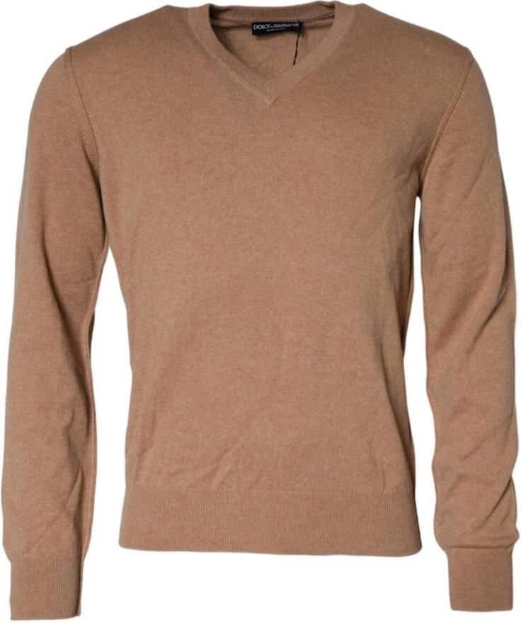 Dolce & Gabbana Luxe Cashmere V-hals Pullover Sweater Brown Heren - Foto 4