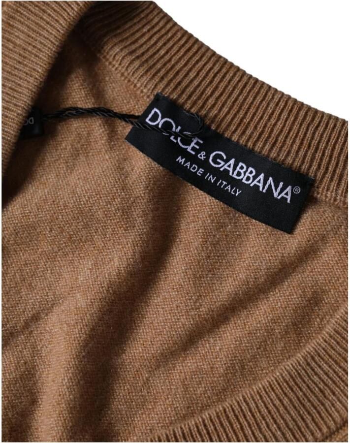 Dolce & Gabbana Luxe Cashmere V-hals Pullover Sweater Brown Heren - Foto 2