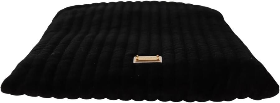 Dolce & Gabbana Zwarte fluwelen gewatteerde trekkoord brillenhouder Black - Foto 3