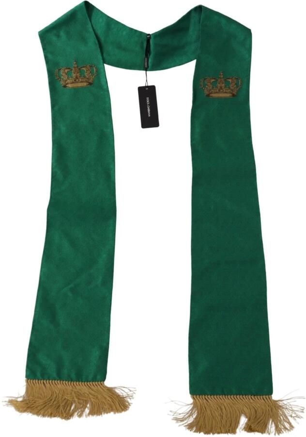 Dolce & Gabbana Luxe Groene Zijden Sjaal Green Heren - Foto 7