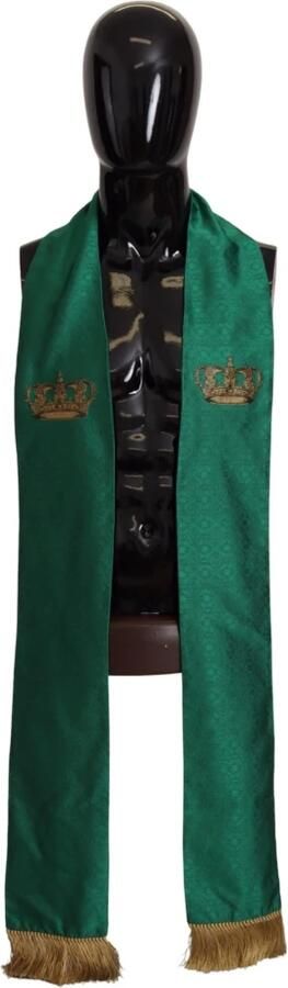 Dolce & Gabbana Luxe Groene Zijden Sjaal Green Heren - Foto 6