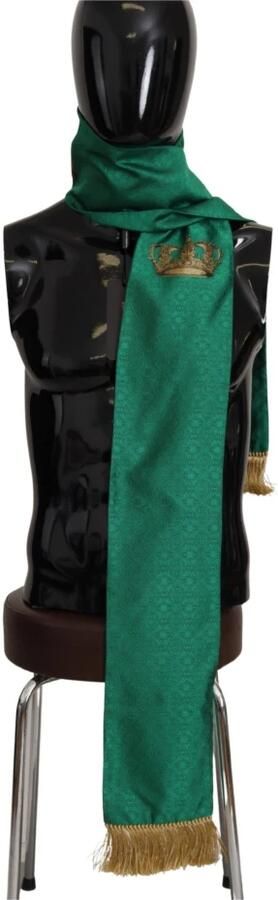 Dolce & Gabbana Luxe Groene Zijden Sjaal Green Heren - Foto 5