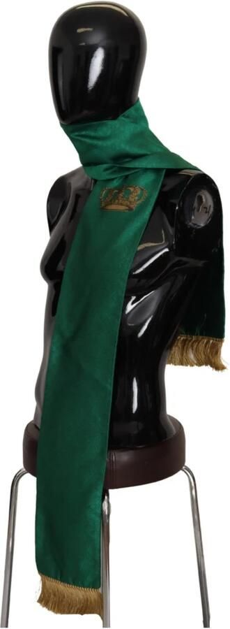 Dolce & Gabbana Luxe Groene Zijden Sjaal Green Heren - Foto 4