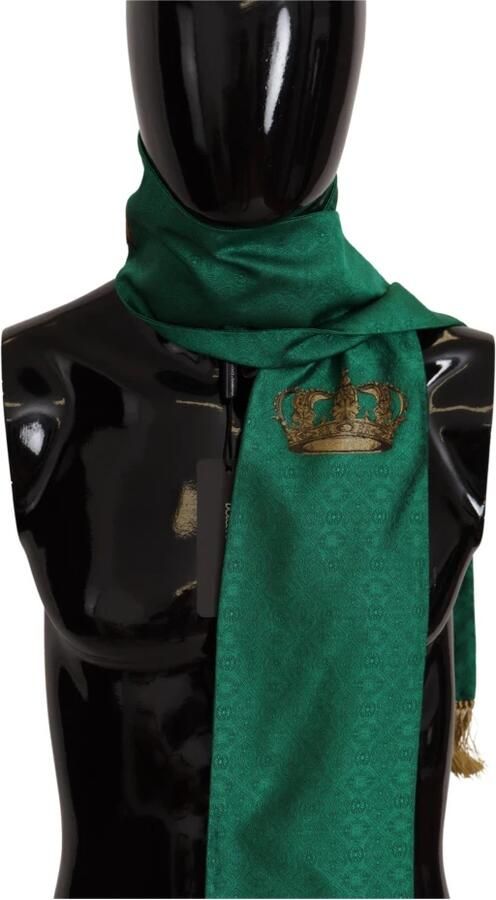 Dolce & Gabbana Luxe Groene Zijden Sjaal Green Heren - Foto 2