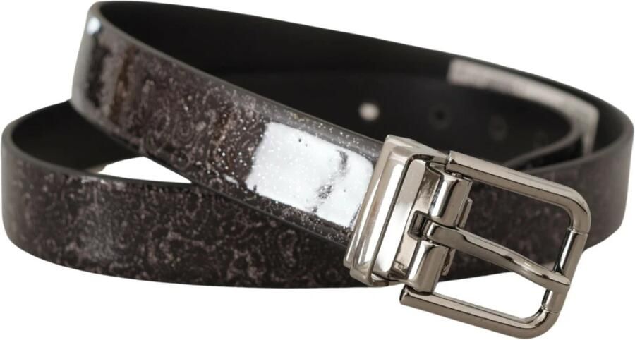 Dolce & Gabbana Luxe Grosgrain Leren Riem met Metalen Gesp Black Heren