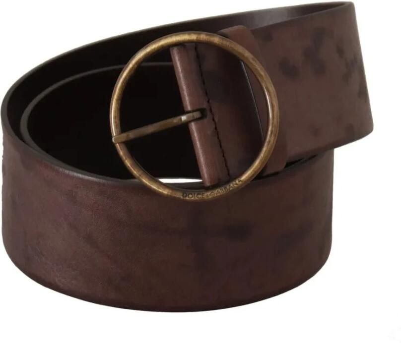 Dolce & Gabbana Luxe Leren Logo Riem met Ronde Gesp Brown Dames - Foto 6