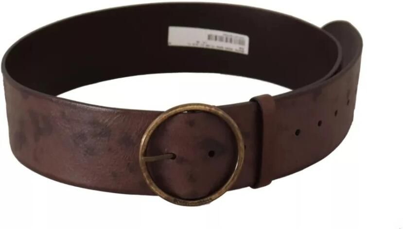 Dolce & Gabbana Luxe Leren Logo Riem met Ronde Gesp Brown Dames - Foto 5