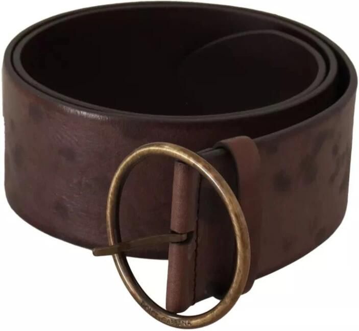 Dolce & Gabbana Luxe Leren Logo Riem met Ronde Gesp Brown Dames - Foto 4