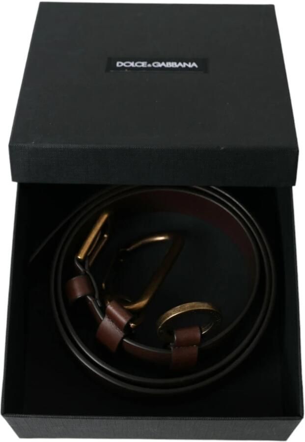 Dolce & Gabbana Luxe Leren Riem met Metalen Gesp Brown Heren - Foto 5