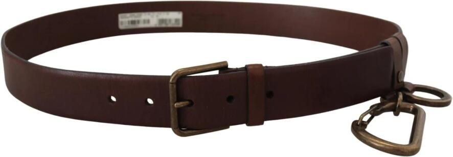 Dolce & Gabbana Bruin Leren Gouden Metalen Gesp Karabijnriem Brown Heren - Foto 11