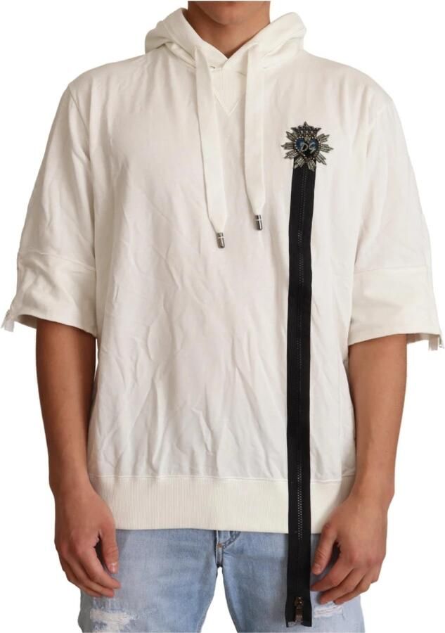 Dolce & Gabbana White Hooded Limited Edition Sweater Wit Heren - Foto 5