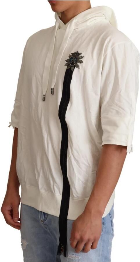 Dolce & Gabbana White Hooded Limited Edition Sweater Wit Heren - Foto 3