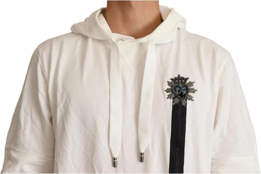 Dolce & Gabbana White Hooded Limited Edition Sweater Wit Heren