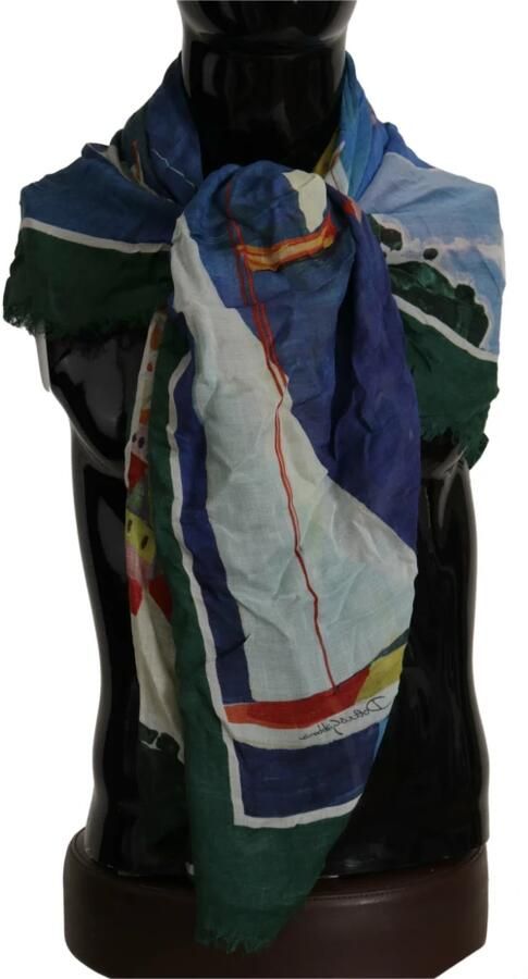 Dolce & Gabbana Luxe Sorrento Logo Zijden Sjaal Multicolor Dames - Foto 5