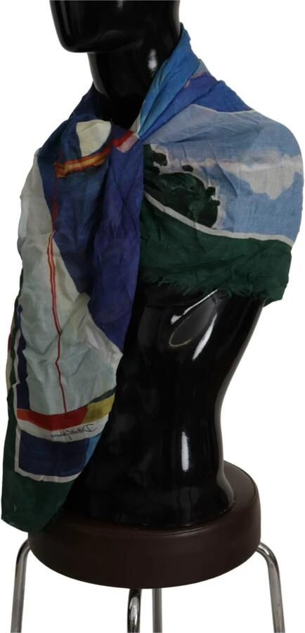 Dolce & Gabbana Luxe Sorrento Logo Zijden Sjaal Multicolor Dames - Foto 6