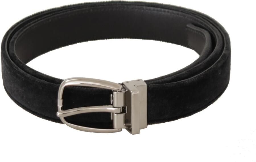 Dolce & Gabbana Luxe Velvet Logo Gesp Riem Black Heren - Foto 4