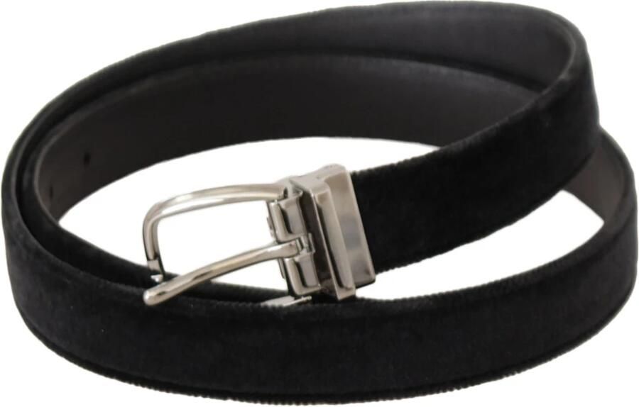 Dolce & Gabbana Luxe Velvet Logo Gesp Riem Black Heren - Foto 2