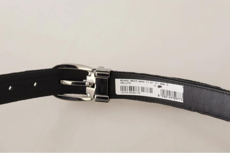 Dolce & Gabbana Luxe Velvet Logo Gesp Riem Black Heren - Foto 1